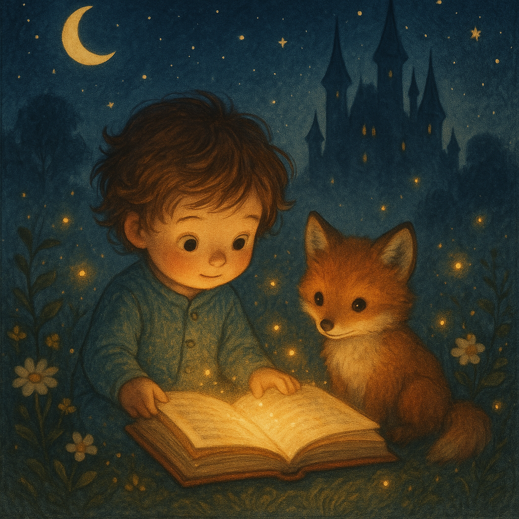 Child reading with a story companion